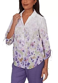 Women's Grand Bazaar Floral Border Print Blouse