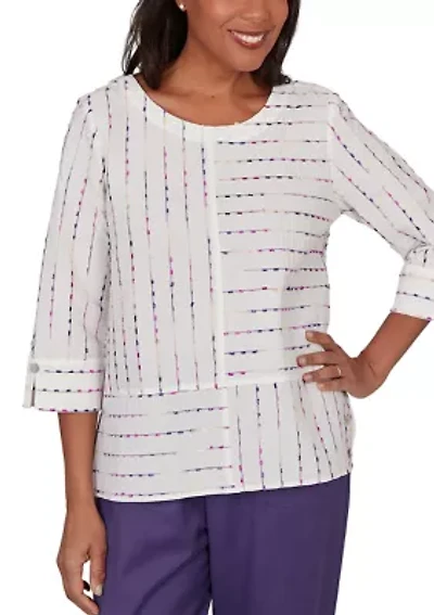 Women's Grand Bazaar Spliced Eyelash Texture Top