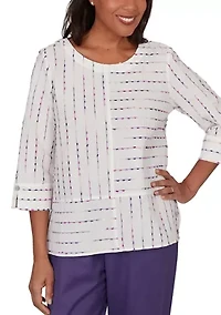 Women's Grand Bazaar Spliced Eyelash Texture Top