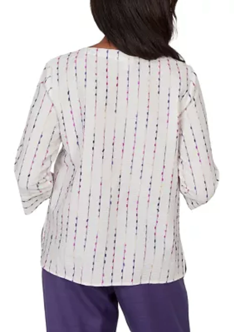 Women's Grand Bazaar Spliced Eyelash Texture Top