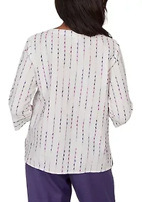 Women's Grand Bazaar Spliced Eyelash Texture Top