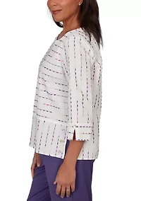 Women's Grand Bazaar Spliced Eyelash Texture Top
