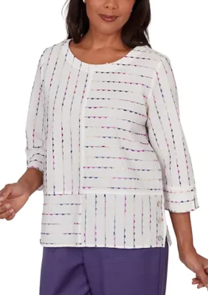 Women's Grand Bazaar Spliced Eyelash Texture Top