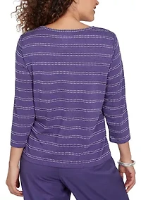 Women's Bazaar Mitered Stripe Twist Hem Top