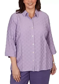 Plus Grand Bazaar Box Texture Blouse
