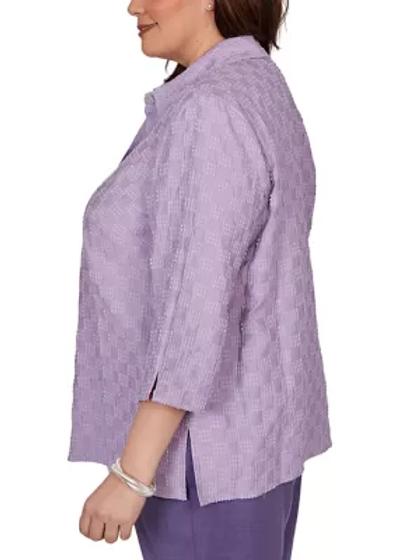 Plus Grand Bazaar Box Texture Blouse