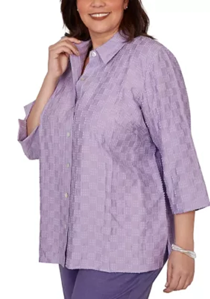Plus Grand Bazaar Box Texture Blouse