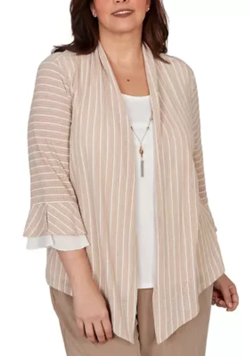 Plus Grand Bazaar Stripe Two One Top