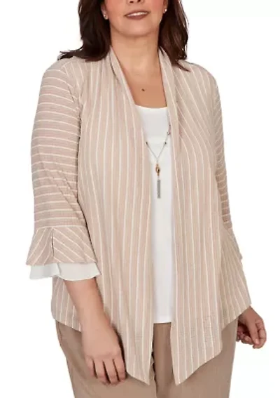Plus Grand Bazaar Stripe Two One Top