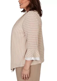 Plus Grand Bazaar Stripe Two One Top