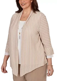 Plus Grand Bazaar Stripe Two One Top