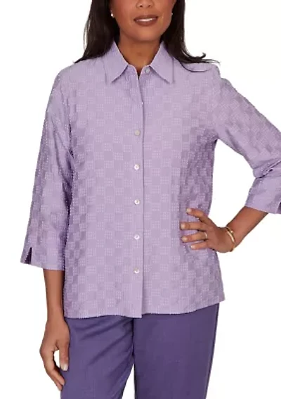 Petite Grand Bazaar Box Texture Blouse