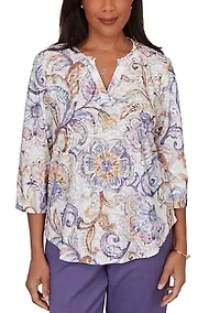 Petite Grand Bazaar Jacobean Scroll Top