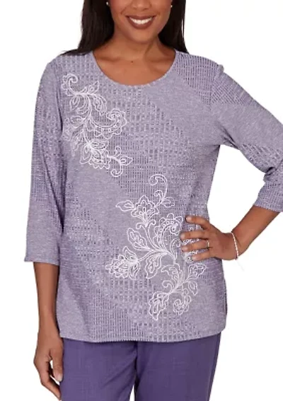 Petite Grand Bazaar Embroidered Rib Top