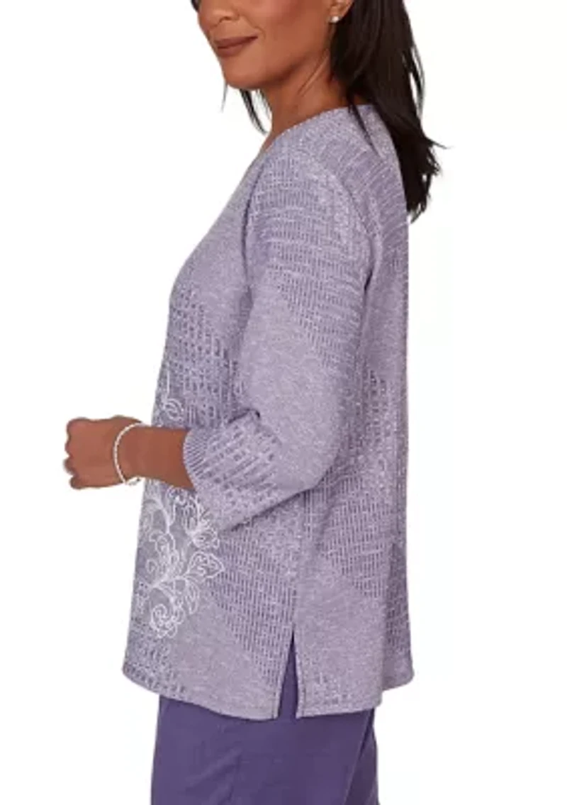 Petite Grand Bazaar Embroidered Rib Top