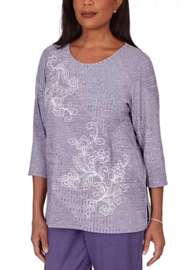 Petite Grand Bazaar Embroidered Rib Top