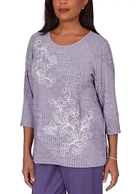 Petite Grand Bazaar Embroidered Rib Top