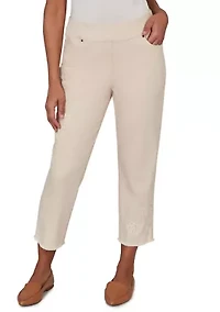 Women's Camden Market Tonal Floral Ankle Pant with Fringe Cuff