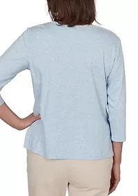 Women's Market Applique Crochet Flowers Top