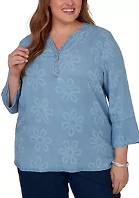 Plus Camden Market Floral Lyocell Top