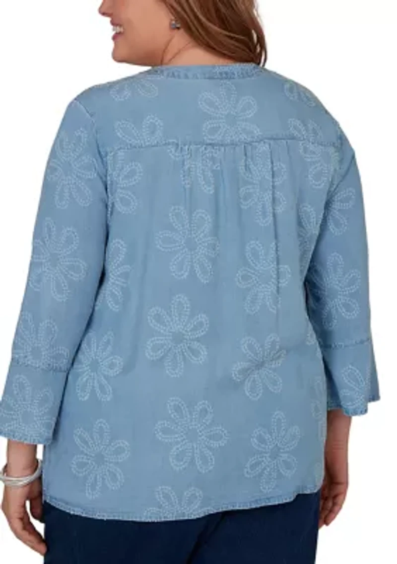 Plus Camden Market Floral Lyocell Top