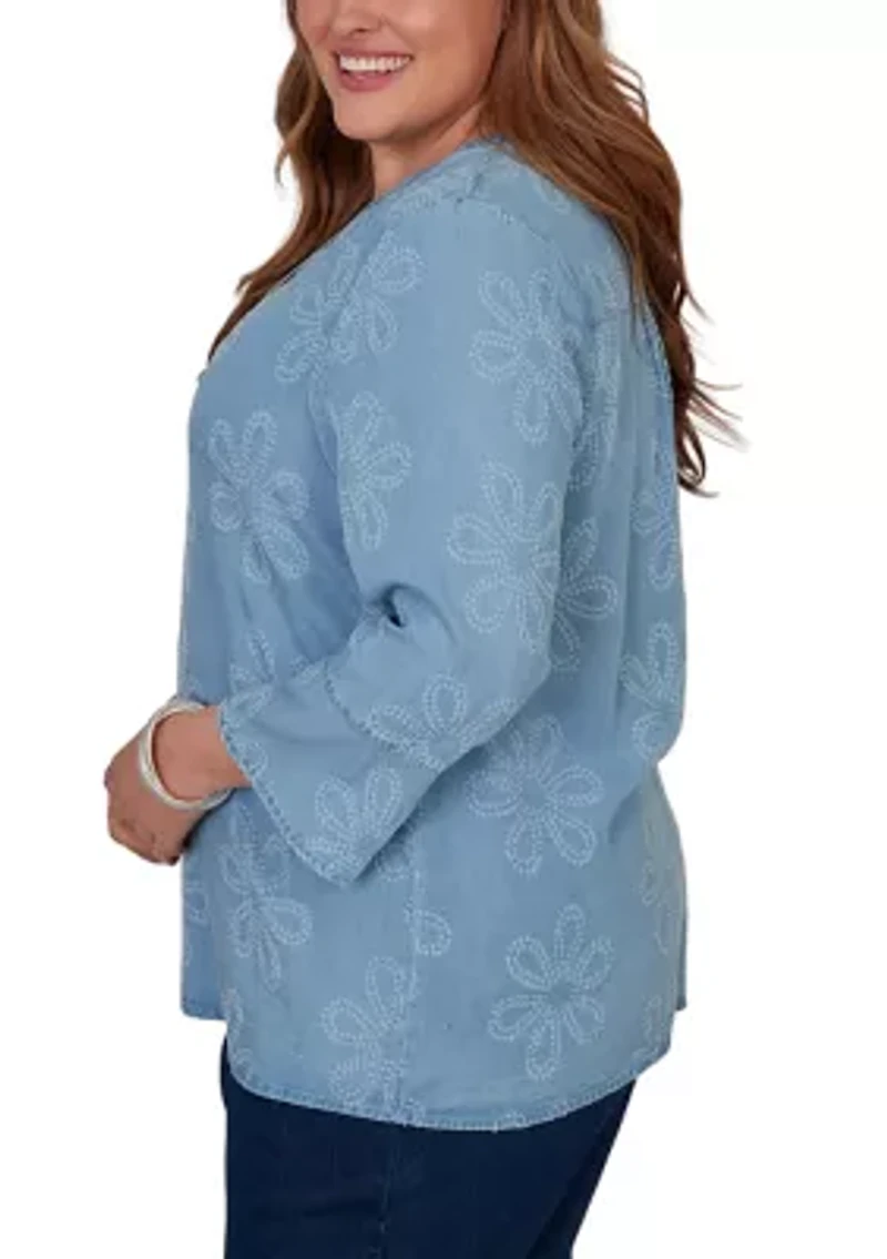 Plus Camden Market Floral Lyocell Top