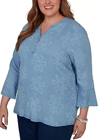 Plus Camden Market Floral Lyocell Top