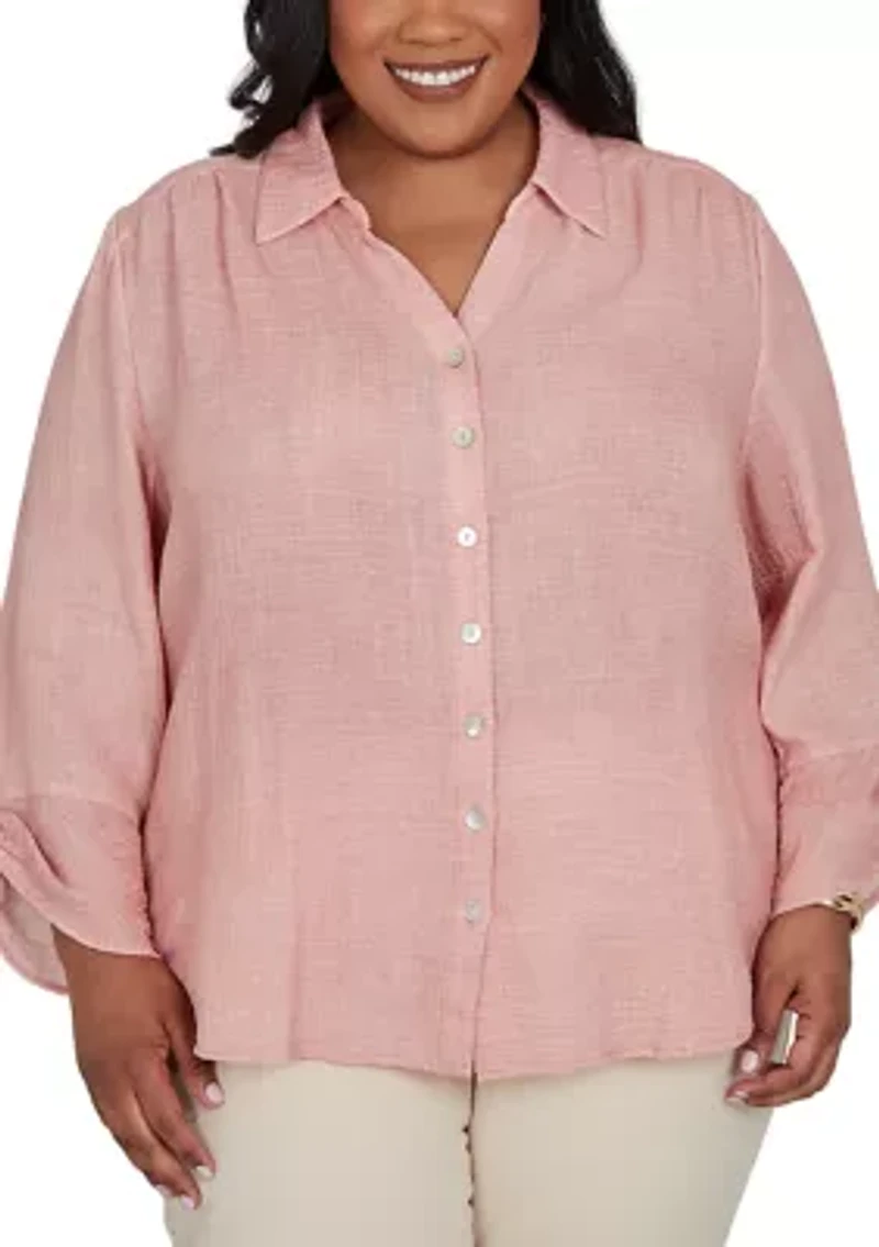 Plus Camden Market Gauze Button Down Shirt