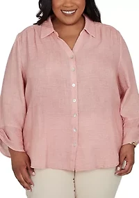 Plus Camden Market Gauze Button Down Shirt