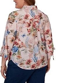 Plus Camden Market Bontanical Floral Button Down Top