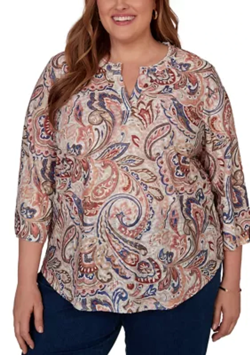 Plus Camden Market Paisley Top