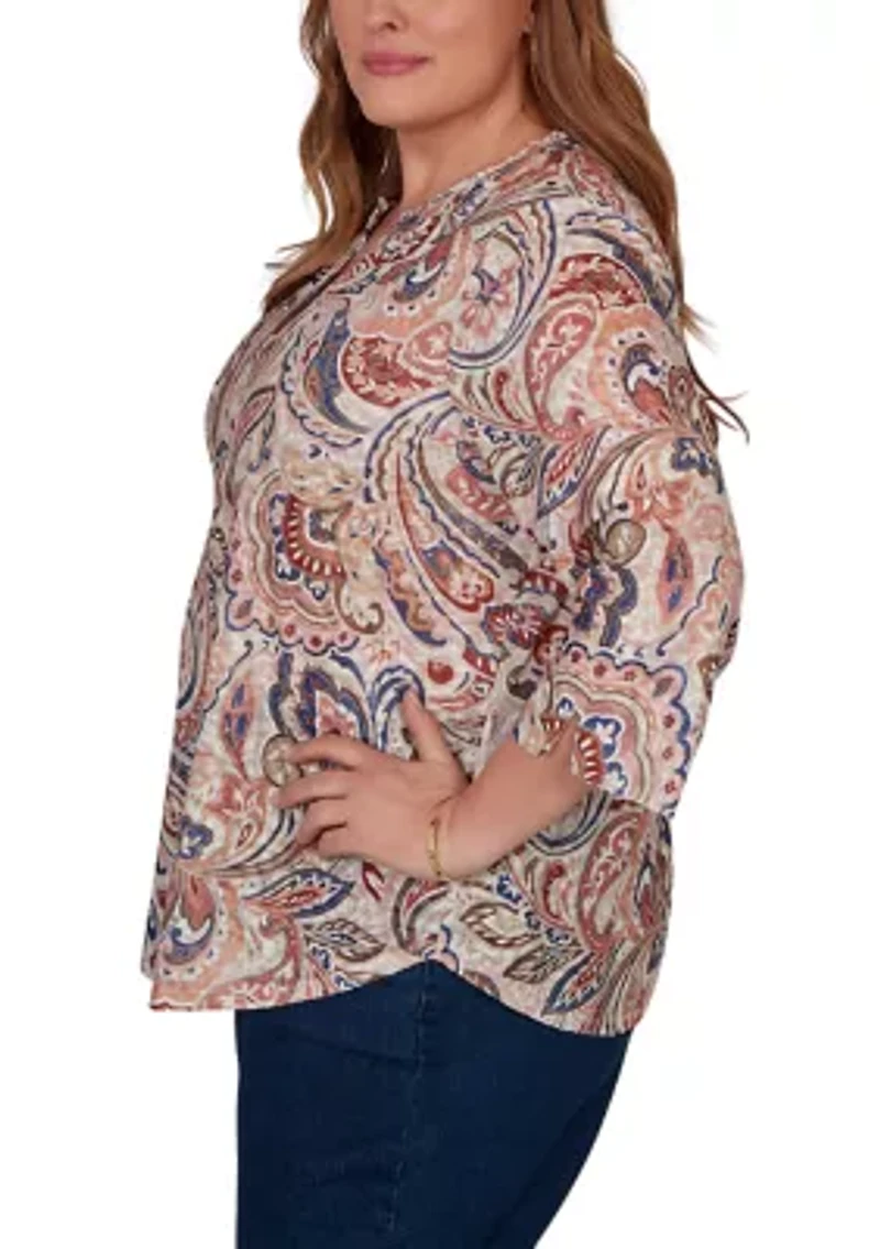 Plus Camden Market Paisley Top