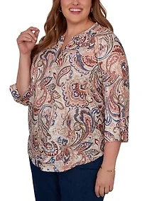 Plus Camden Market Paisley Top