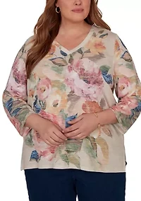 Plus Camden Market Placed Floral Top