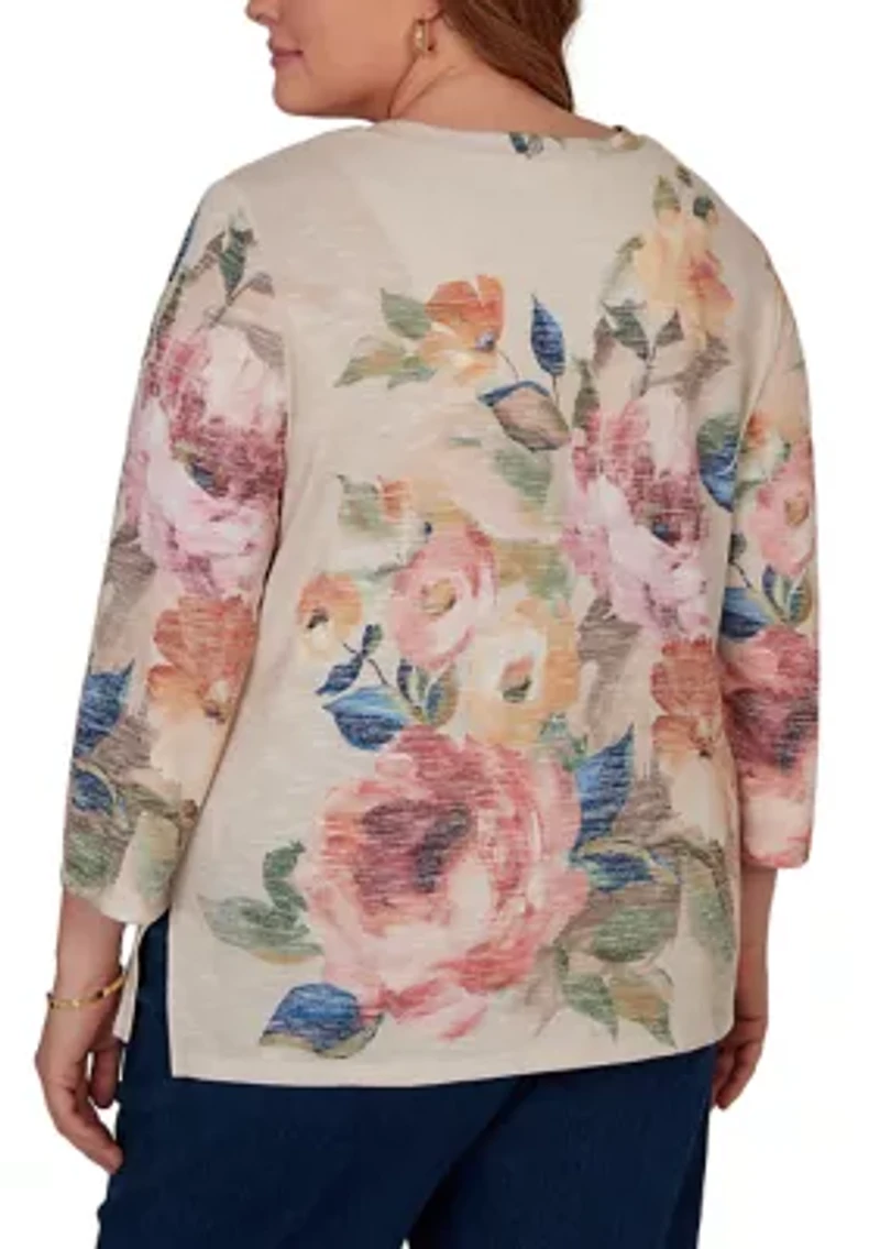 Plus Camden Market Placed Floral Top