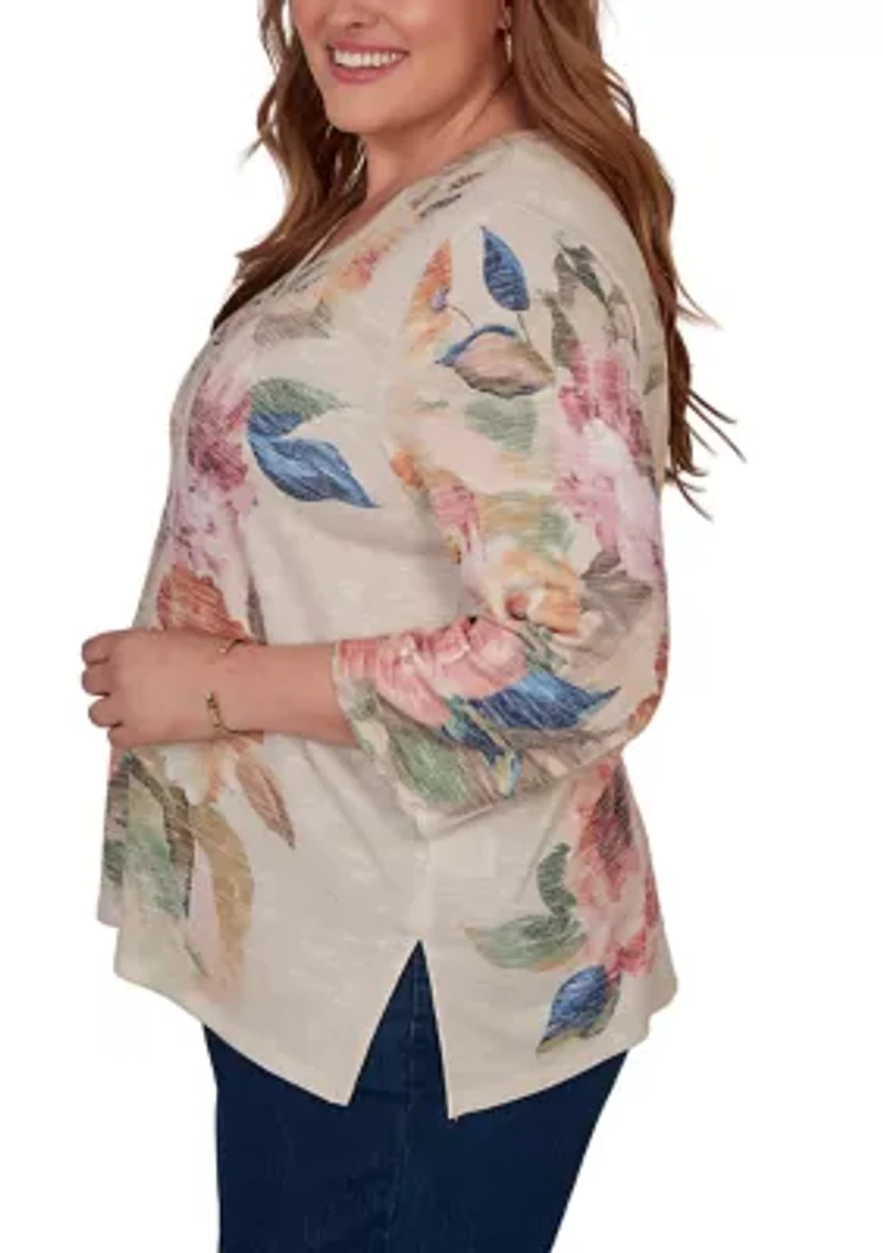 Plus Camden Market Placed Floral Top