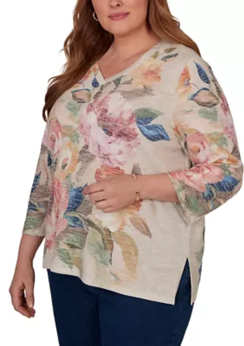 Plus Camden Market Placed Floral Top