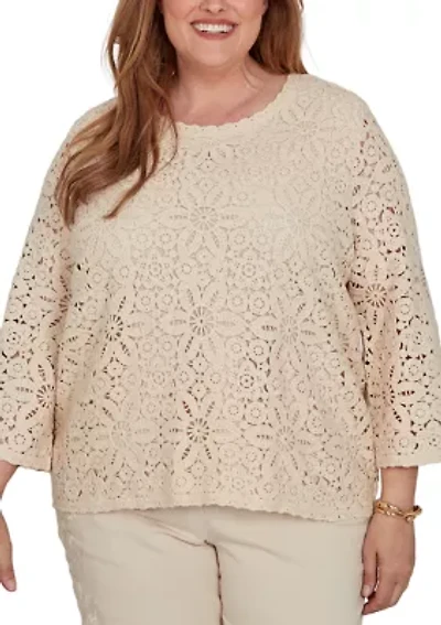 Plus Camden Market Crochet Top