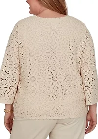 Plus Camden Market Crochet Top