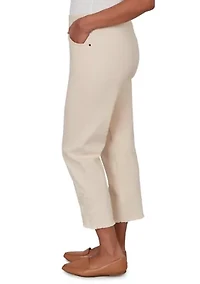 Petite Camden Market Tonal Floral Ankle Pants with Fringe Cuff