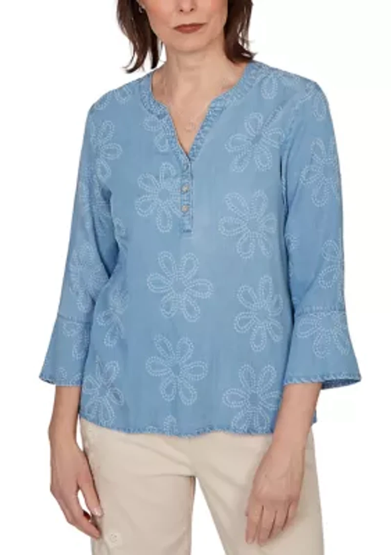 Petite Camden Market Floral Lyocell Top