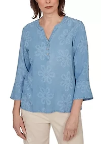 Petite Camden Market Floral Lyocell Top