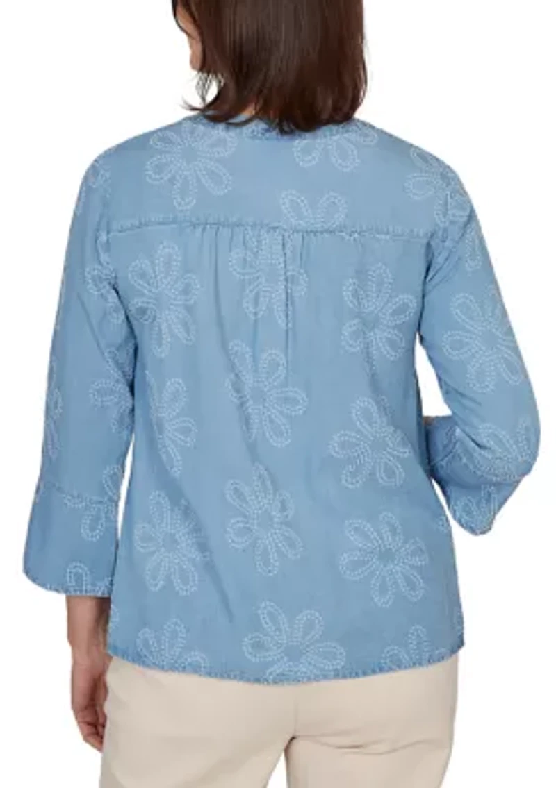 Petite Camden Market Floral Lyocell Top