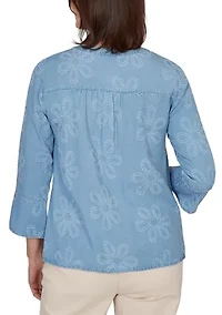 Petite Camden Market Floral Lyocell Top