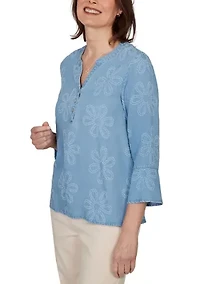 Petite Camden Market Floral Lyocell Top