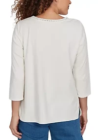 Petite Camden Market Crochet Floral Asymmetric Top