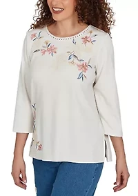 Petite Camden Market Crochet Floral Asymmetric Top
