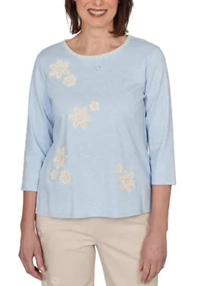 Petite Camden Market Applique Crochet Flowers Top