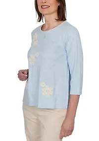 Petite Camden Market Applique Crochet Flowers Top
