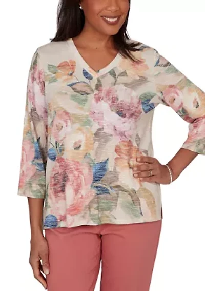 Petite Camden Market Placed Floral Top